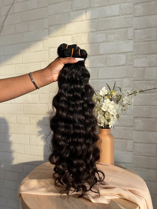 The Foundation — Raw Indian Curly Bundle Set (3 Bundles)