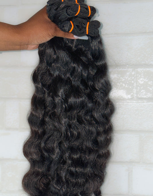 The Foundation — Raw Indian Curly Bundle Set (3 Bundles)